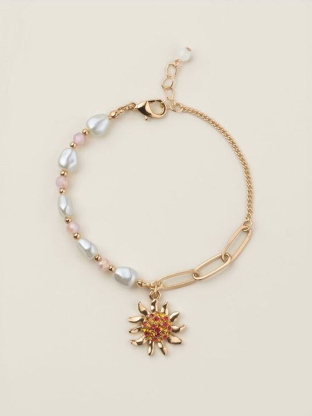 Avon Bloom and Glow  Pearly Goldtone Bracelet